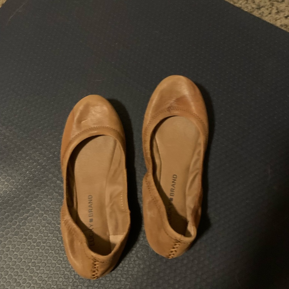 Tan ballet flats